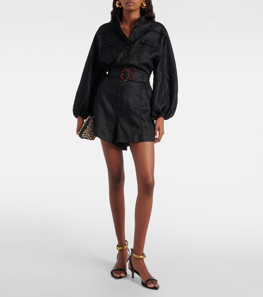  Zimmermann Zimmermann Belted Linen Playsuit 