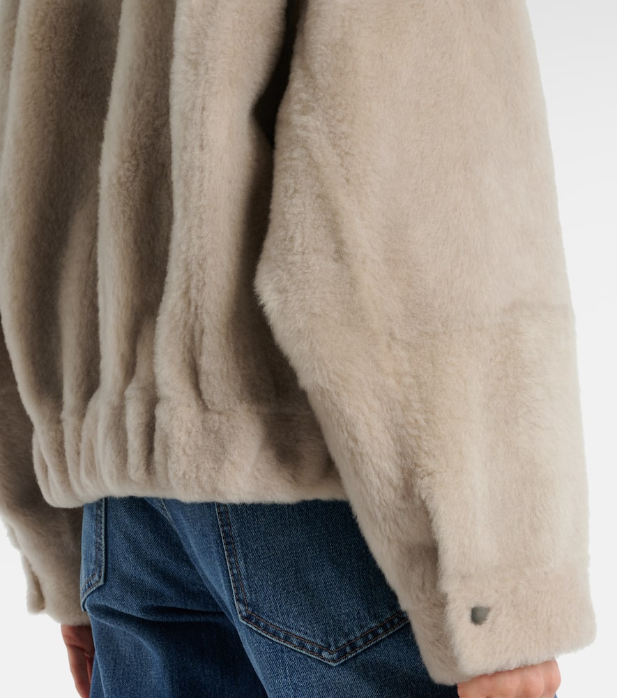 Brunello Cucinelli Shearling Jacket In Beige