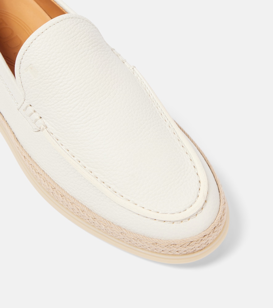  Tod's Tod's Mokkassins Aus Leder Mit Raffiabast 