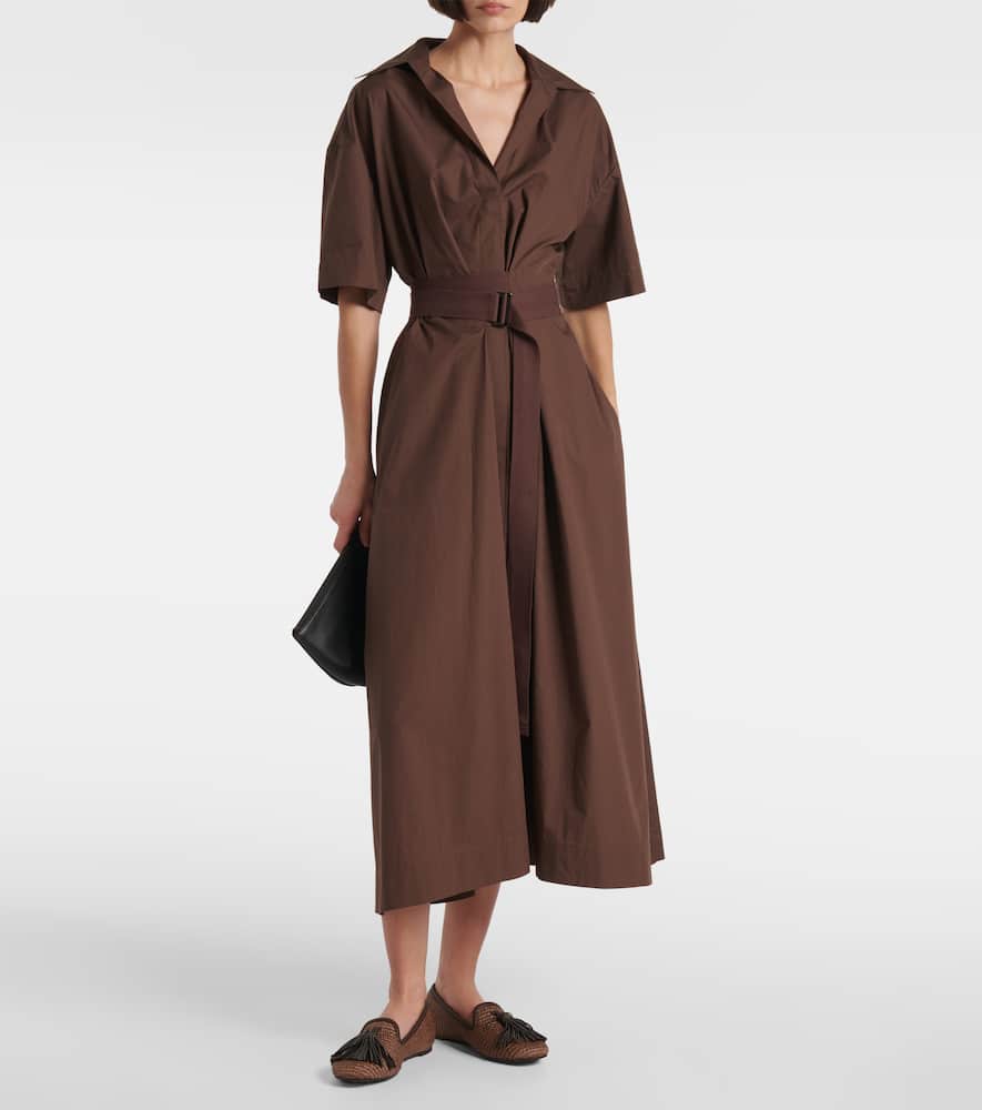 Brunello Cucinelli Short Sleeve Dress In Brown