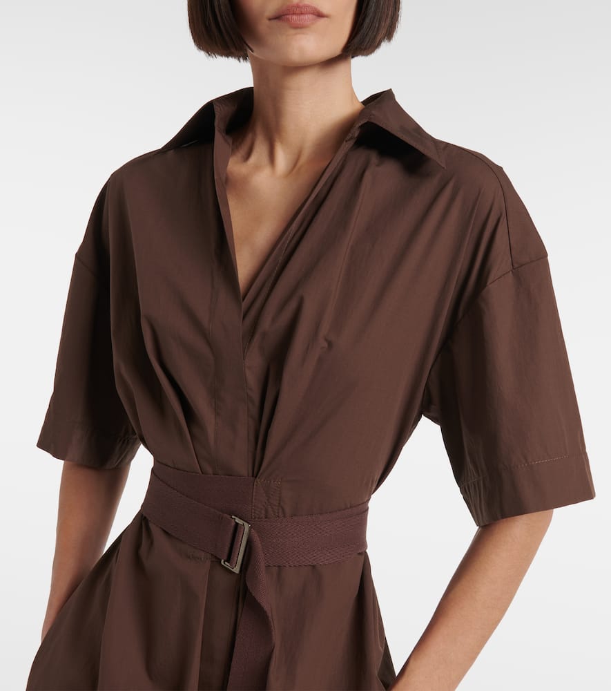 Brunello Cucinelli Short Sleeve Dress In Brown