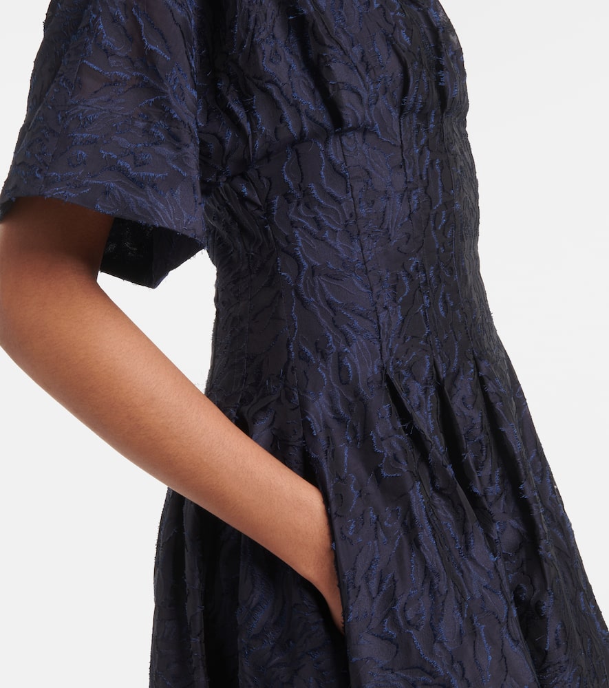 Simkhai Rosalie Pleated Fil Coupe Midi Dress In Blue