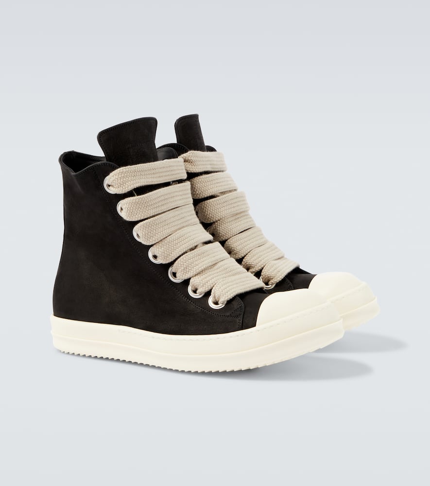 Rick Owens Jumbolace Sneaks Suede Sneakers In Black