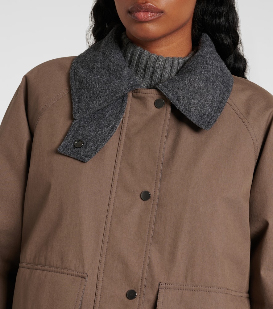Brunello Cucinelli Bead-embellished Wool Felt-trimmed Padded Cotton-blend Jacket