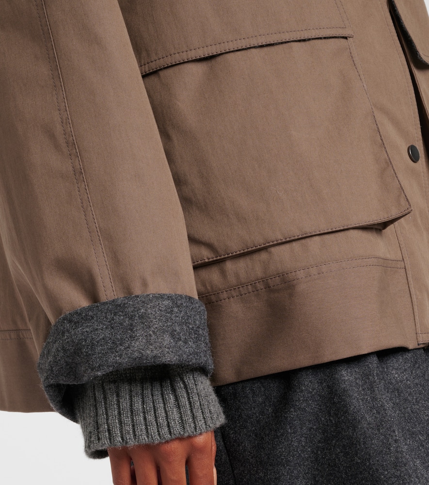 Brunello Cucinelli Bead-embellished Wool Felt-trimmed Padded Cotton-blend Jacket