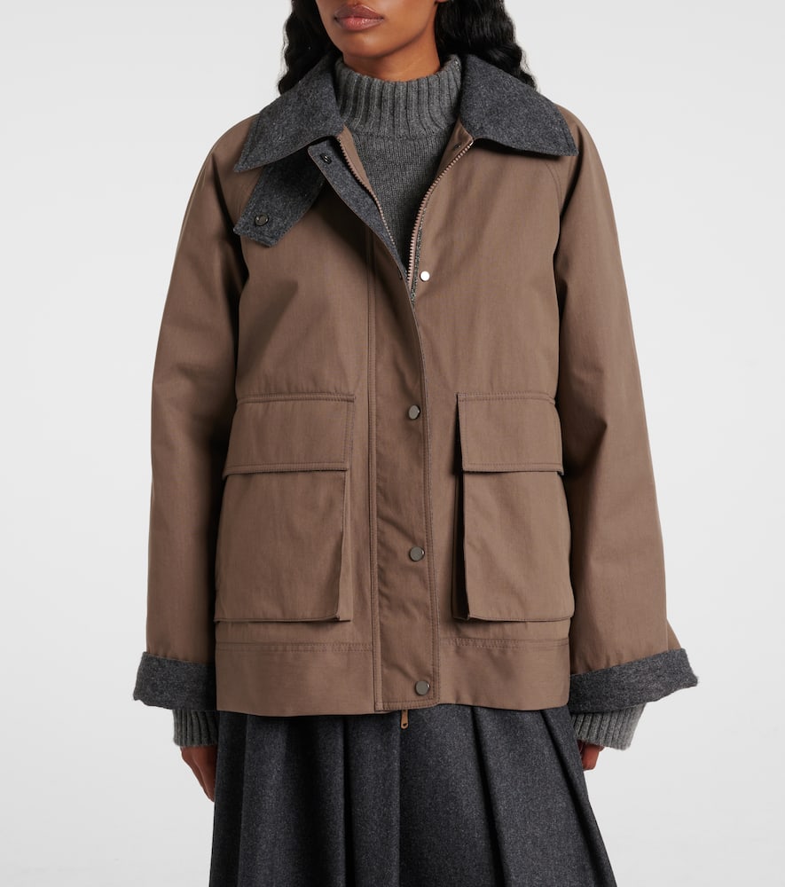 Brunello Cucinelli Bead-embellished Wool Felt-trimmed Padded Cotton-blend Jacket