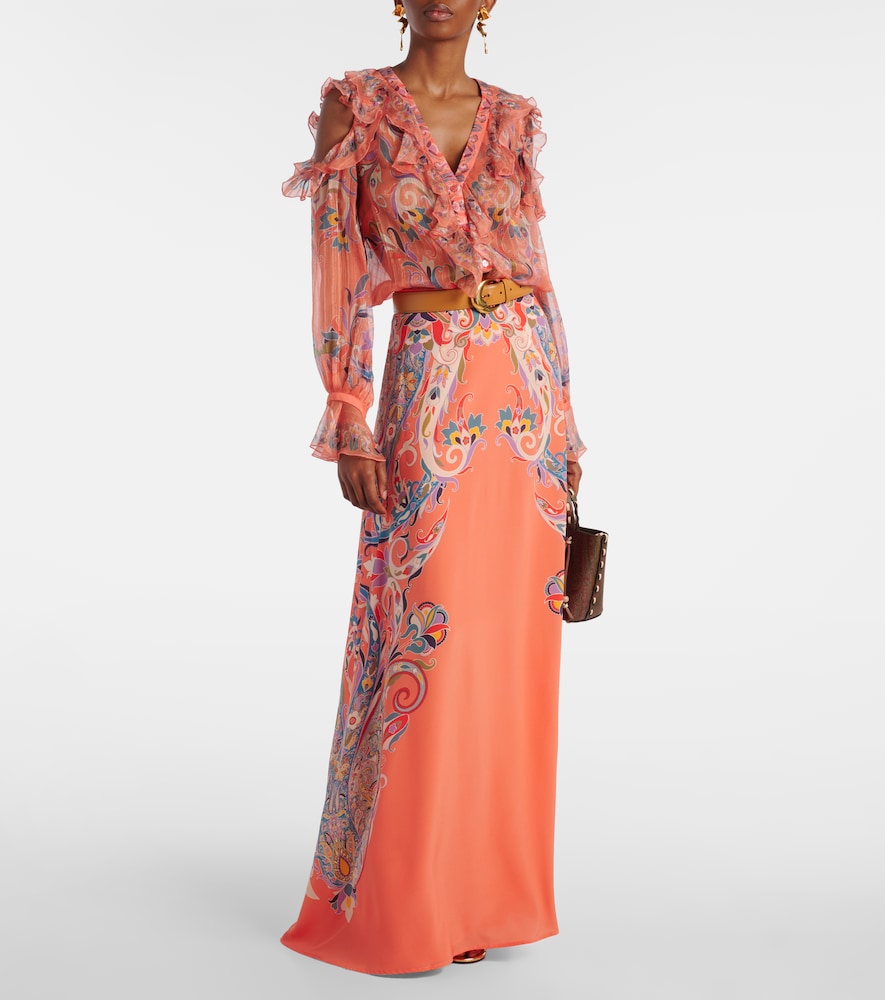 Etro Paisley silk maxi skirt