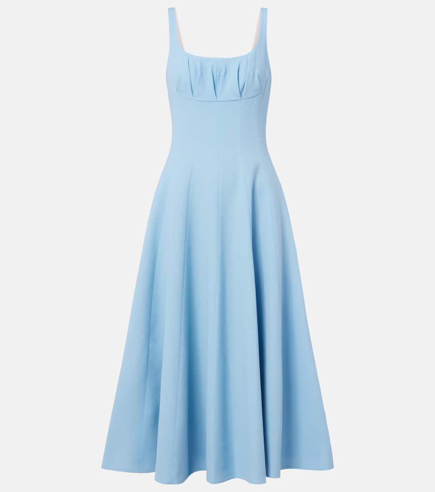 Collins pleated wool crêpe midi dress
