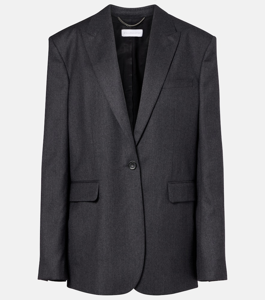 Stella Mccartney Iconic Wool Flannel Blazer In Gray