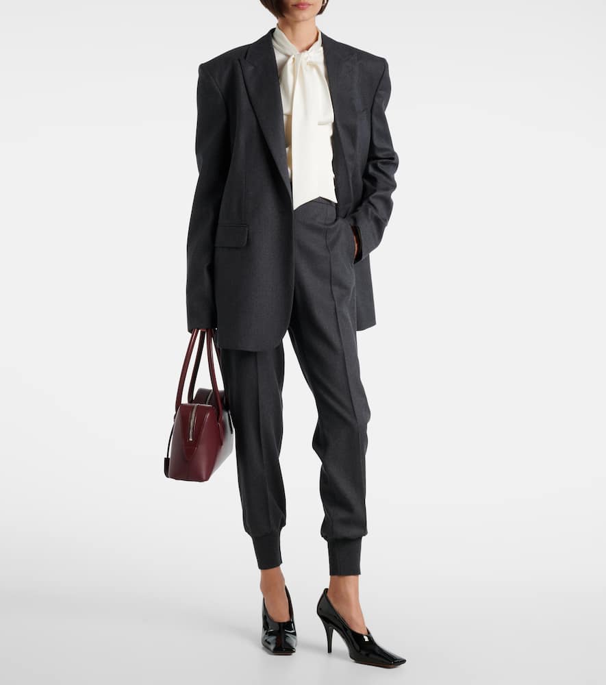 Stella Mccartney Iconic Wool Flannel Blazer In Gray