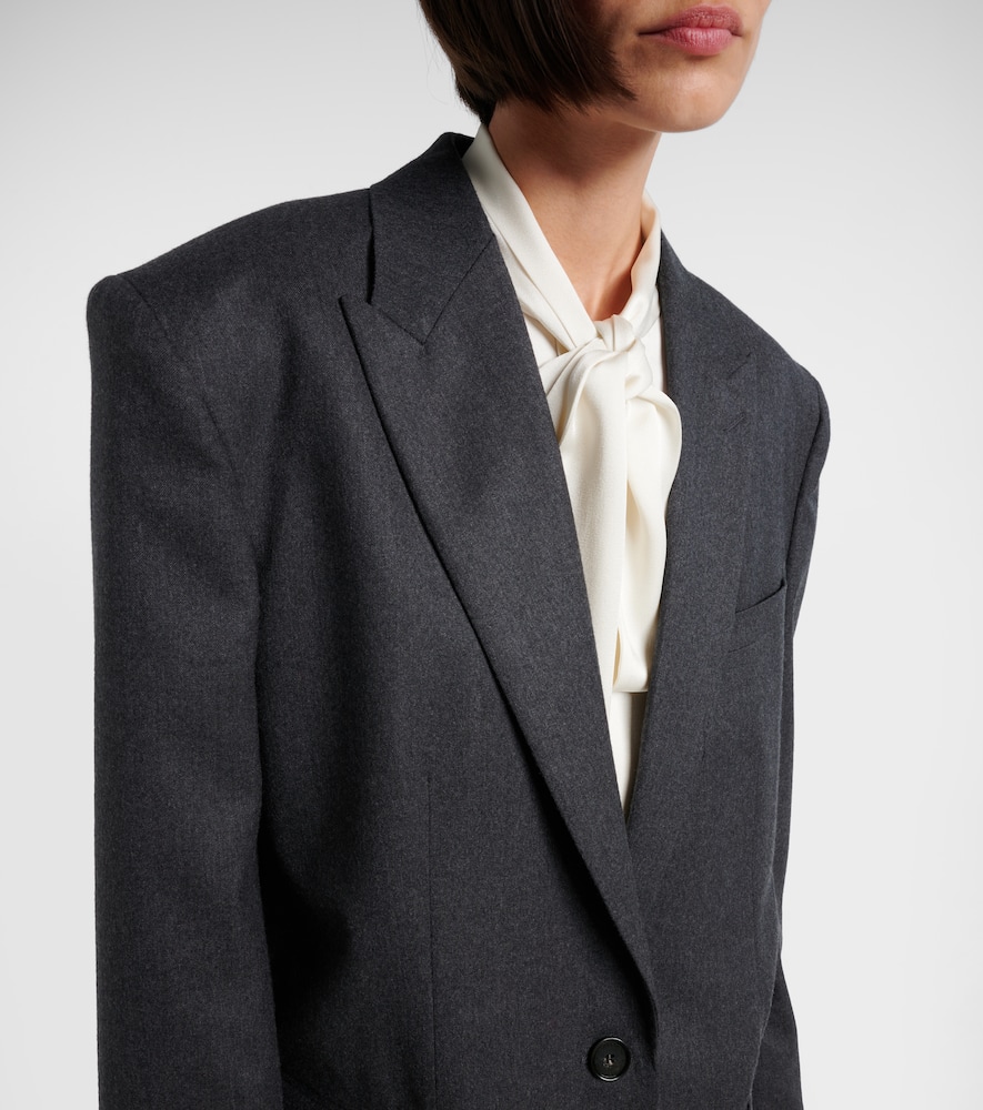 Stella Mccartney Iconic Wool Flannel Blazer In Gray