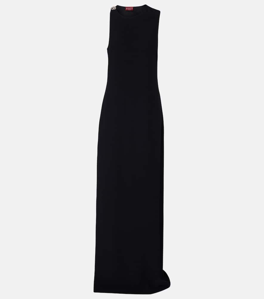 Gucci Double G Embellished Gown In Black