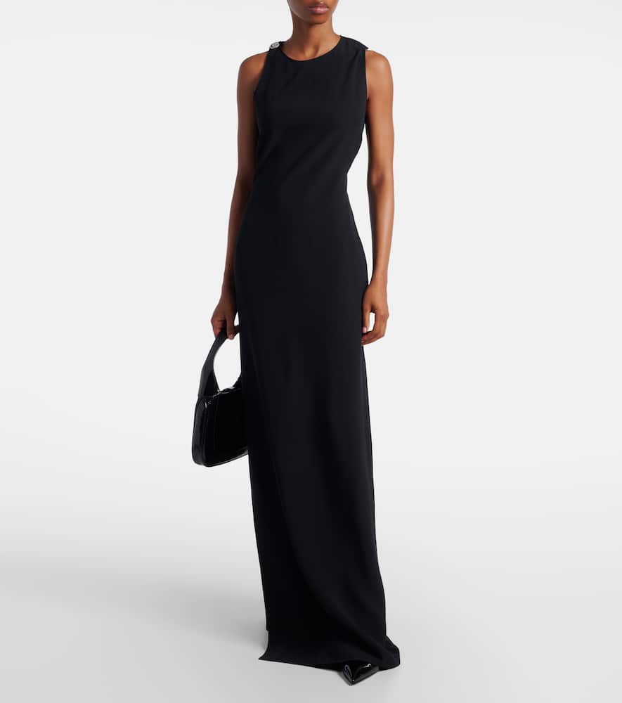 Gucci Double G Embellished Gown In Black