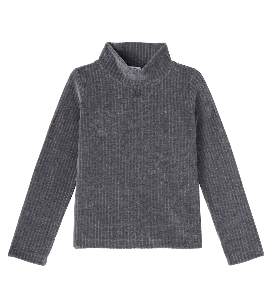 Dolce & Gabbana Dg Corduroy Sweater In Gray