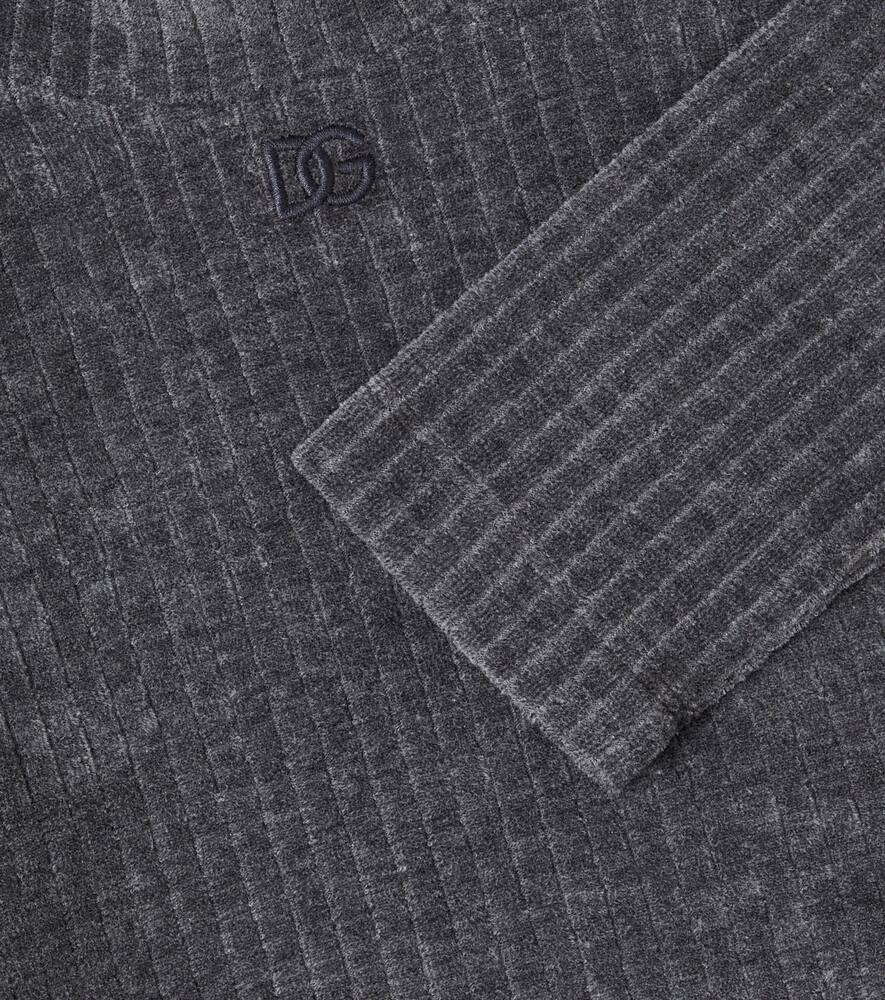 Dolce & Gabbana Dg Corduroy Sweater In Gray
