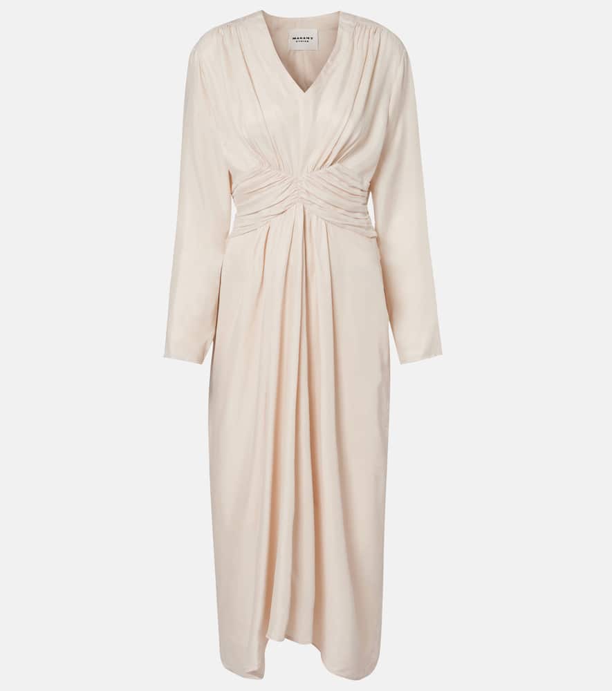 Pleated gathered midi dress