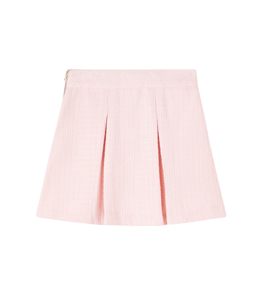 Tartine Et Chocolat Pleated Tweed Skirt In Pink