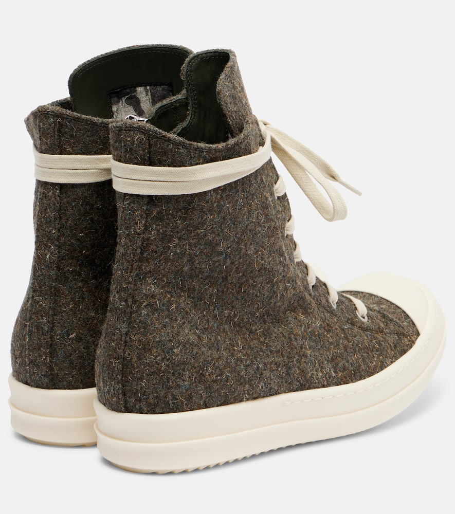 Rick Owens Creep High-top Sneakers In Green