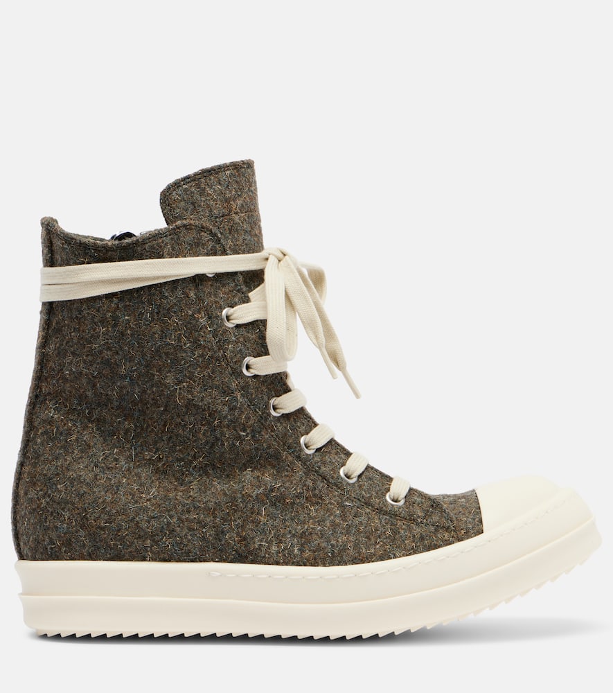 Rick Owens Creep High-top Sneakers In Green