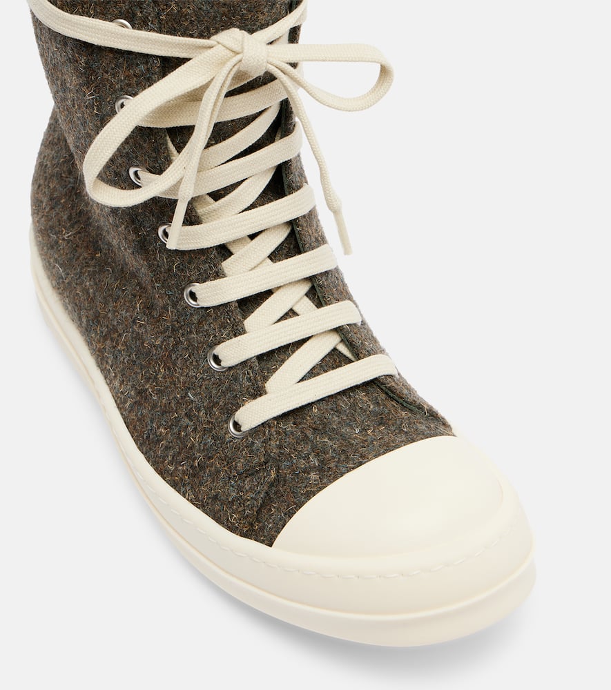 Rick Owens Creep High-top Sneakers In Green