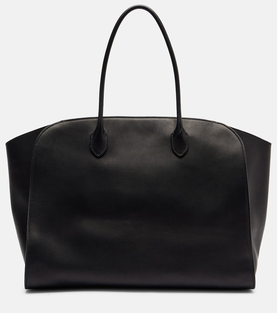 The Row Marlo 17 Leather Tote Bag In Black