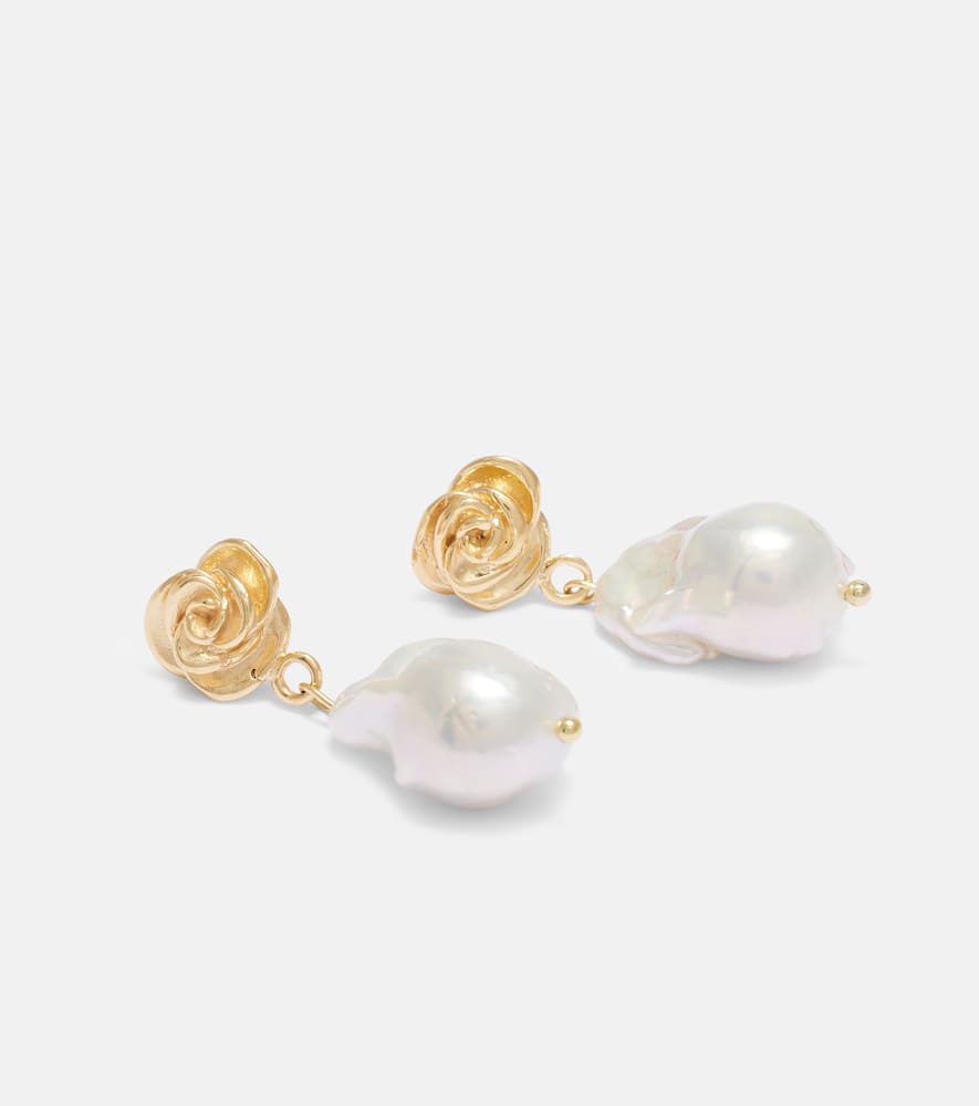 Magda Butrym Baroque Pearl Gold-plated Drop Earrings In Gold