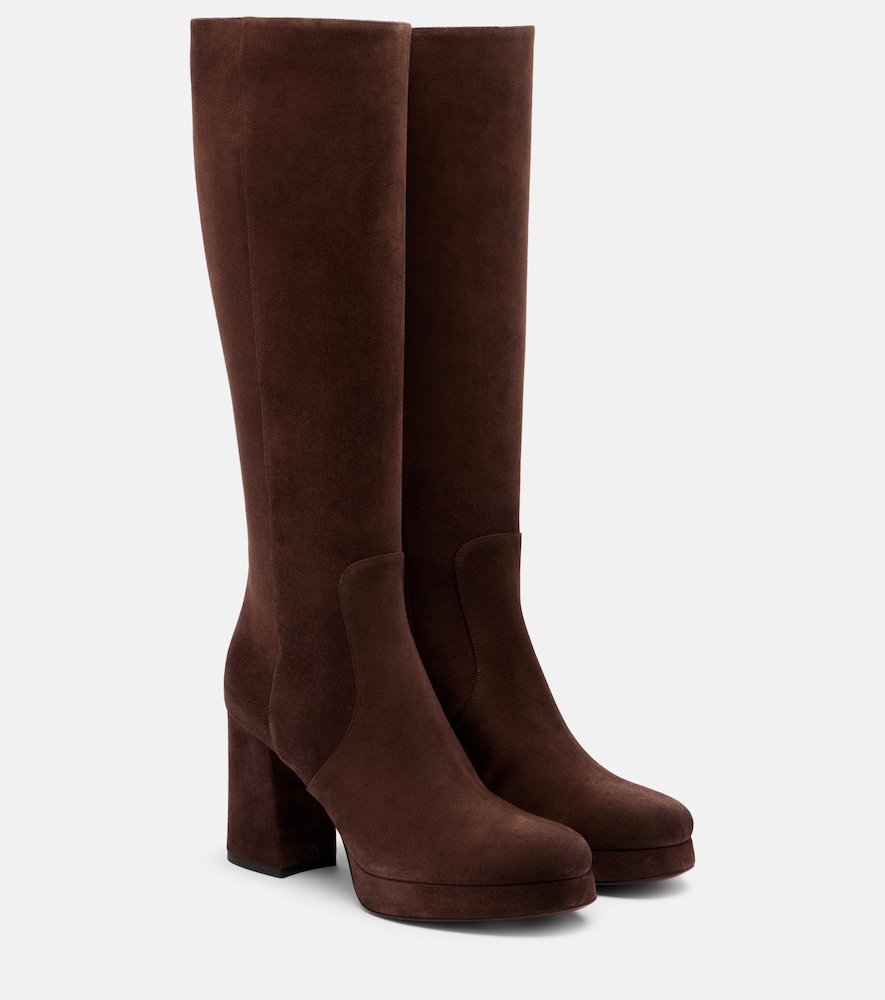 Valentino Garavani Bottes Fawcette 90 plateau en daim 1360 €