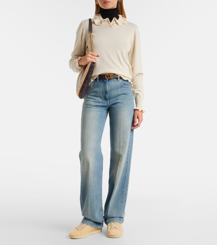 Valentino Vlogo Signature Shearling Sneaker In Neutral