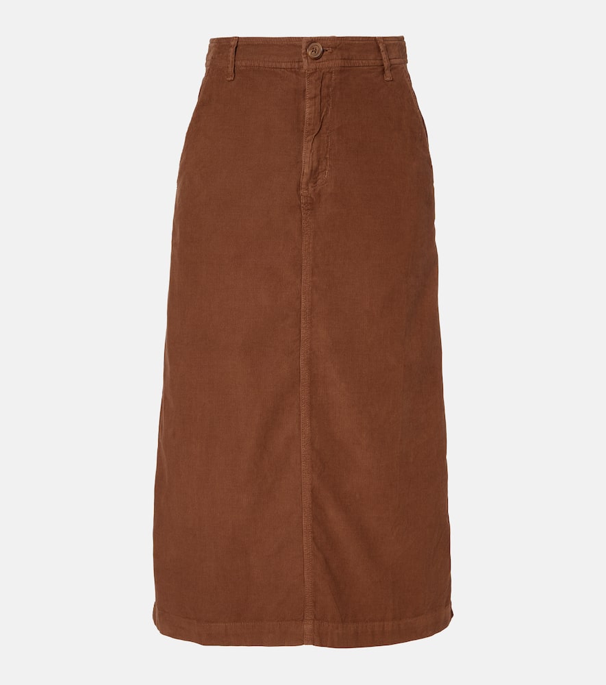 Velvet Fia Cotton Midi Skirt In Brown