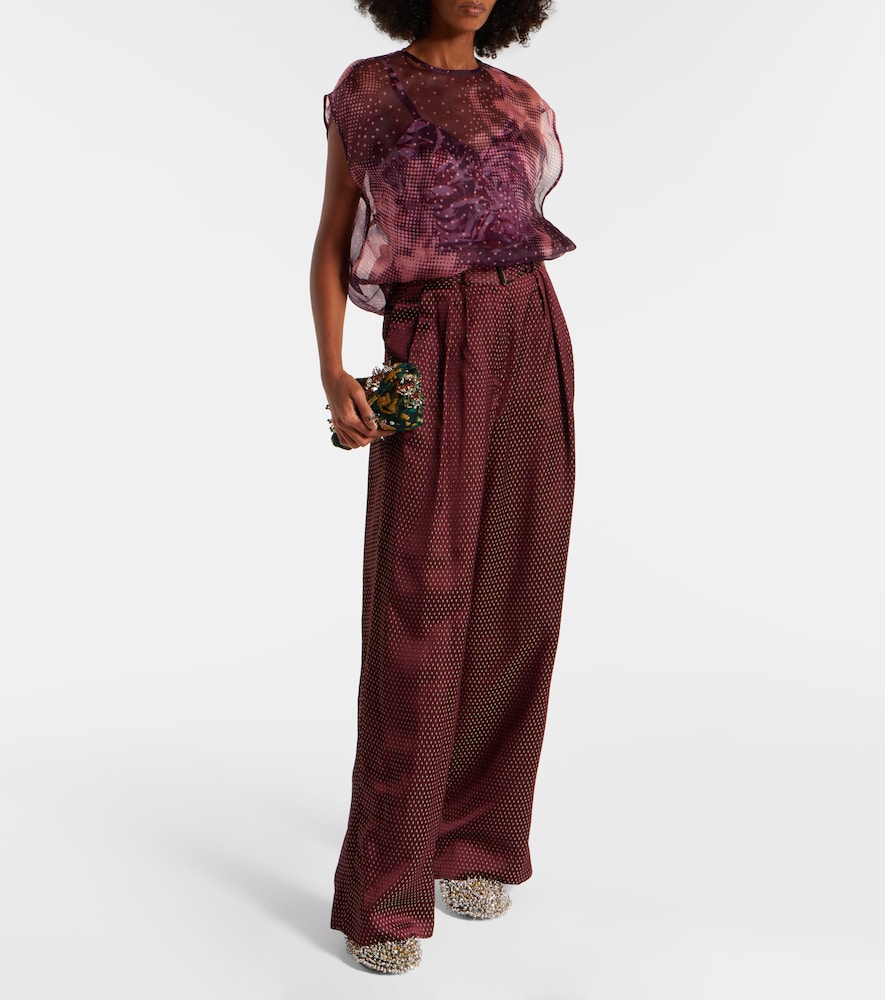  Dries Van Noten Dries Van Noten Layered Printed Silk-blend Top 