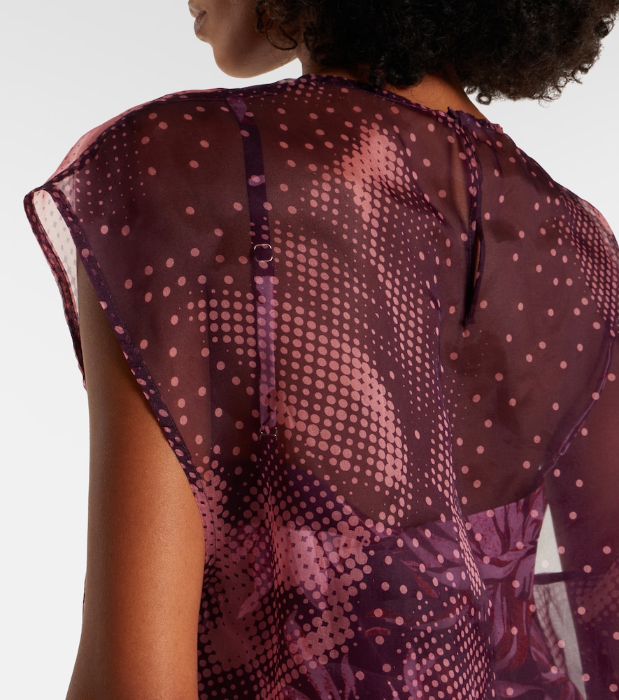  Dries Van Noten Dries Van Noten Layered Printed Silk-blend Top 
