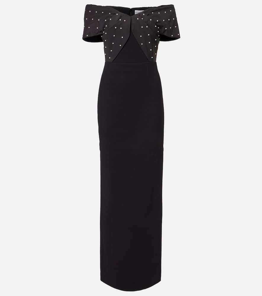 Rebecca Vallance Ederson Embellished Crêpe Bustier Gown In Black