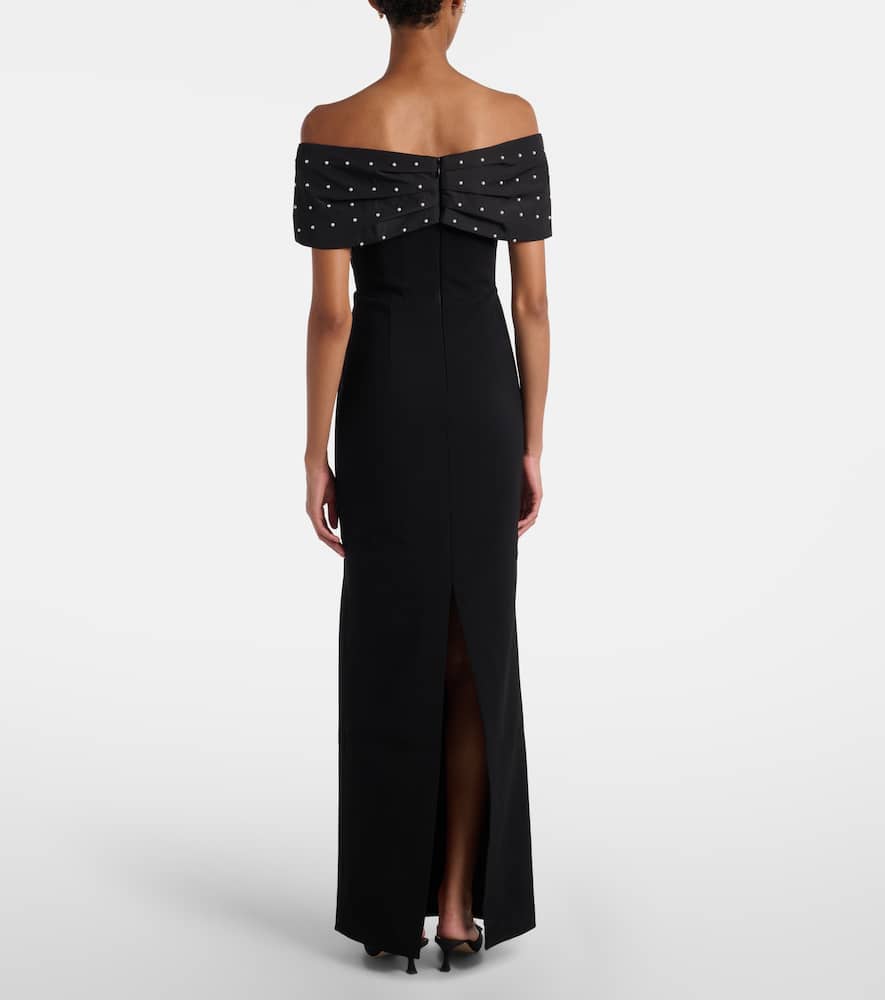 Rebecca Vallance Ederson Embellished Crêpe Bustier Gown In Black