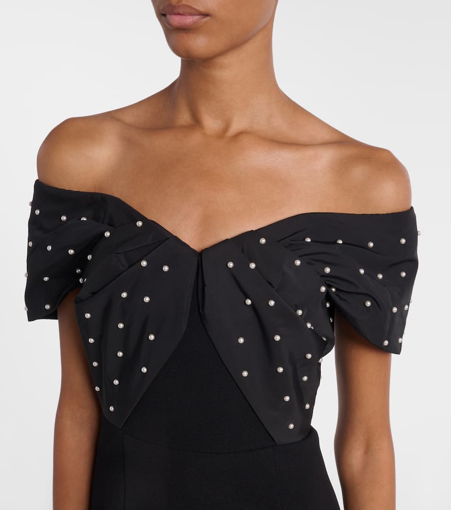 Rebecca Vallance Ederson Embellished Crêpe Bustier Gown In Black