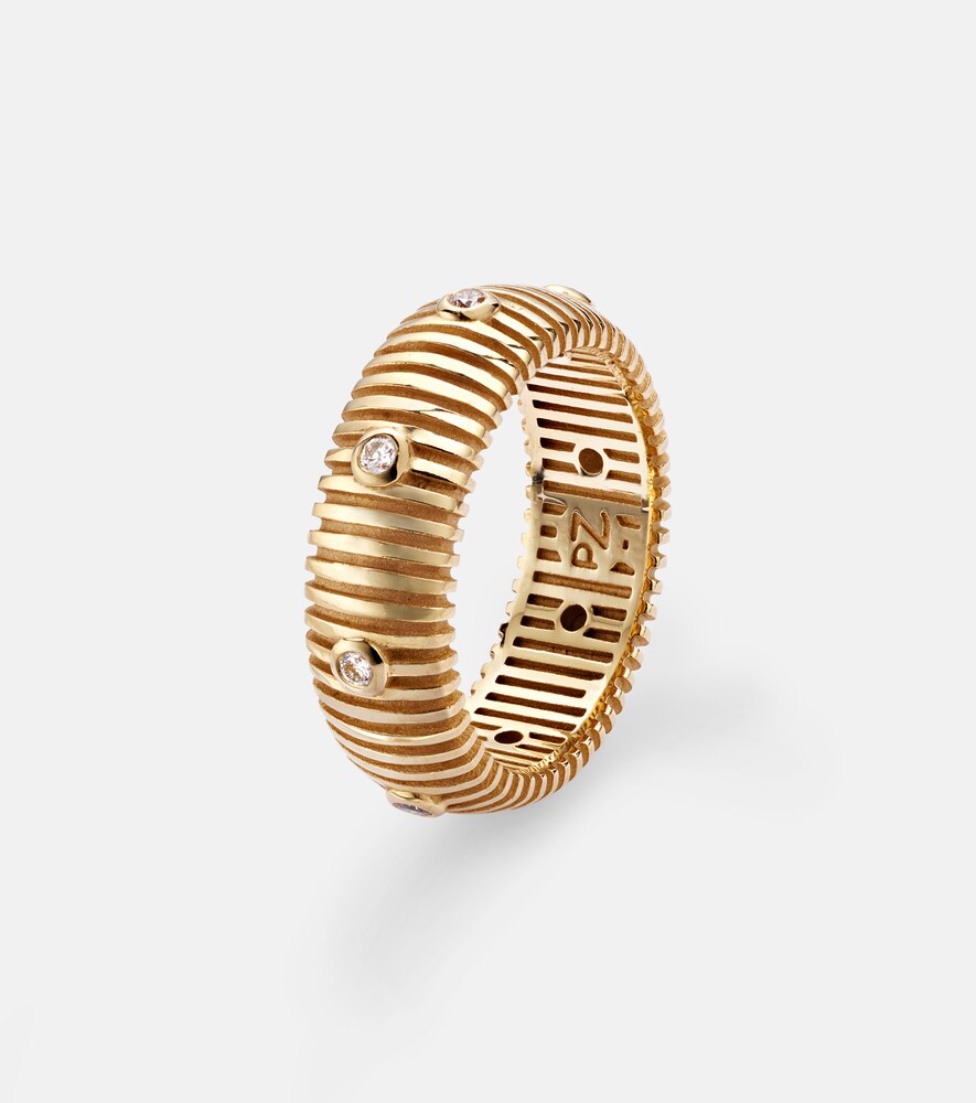  Pamela Zamore Pamela Zamore Clio Small 18kt Gold Ring With Diamonds 