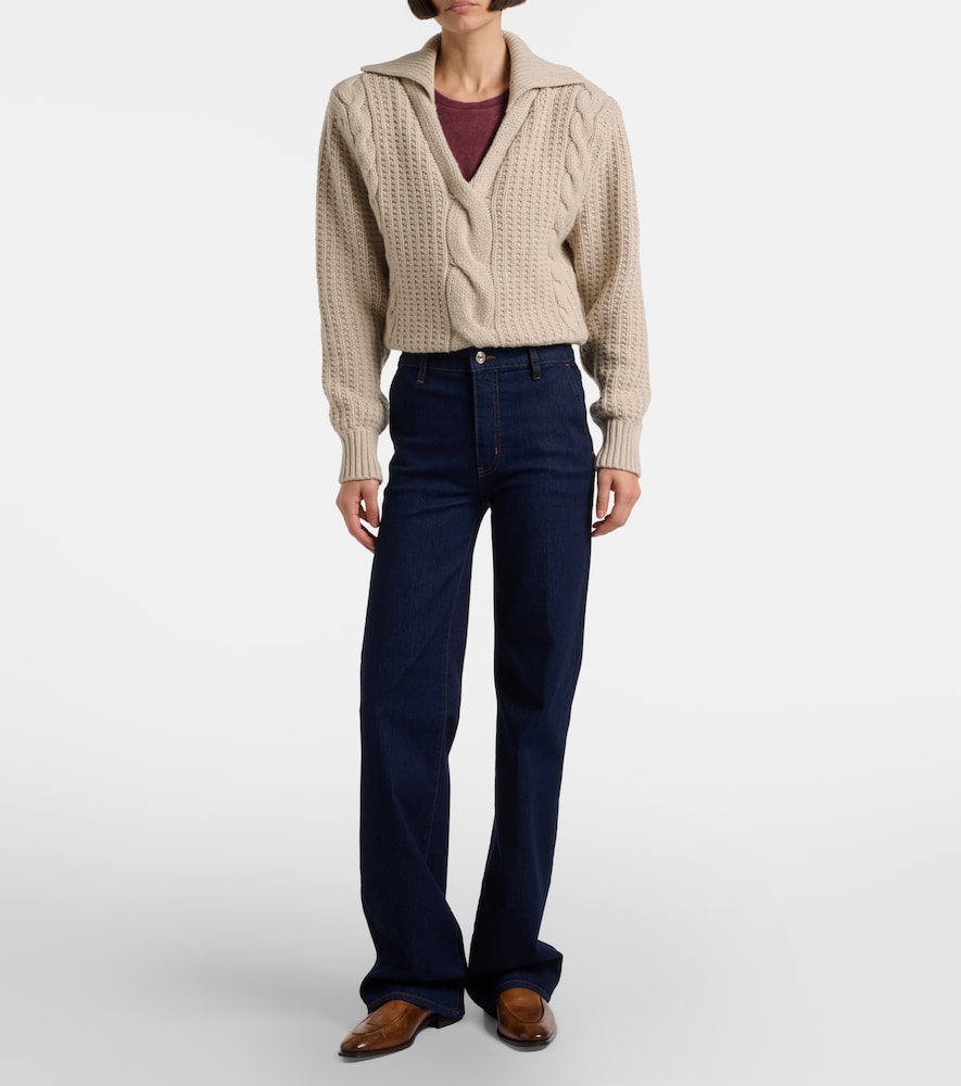 High-Rise Straight Jeans