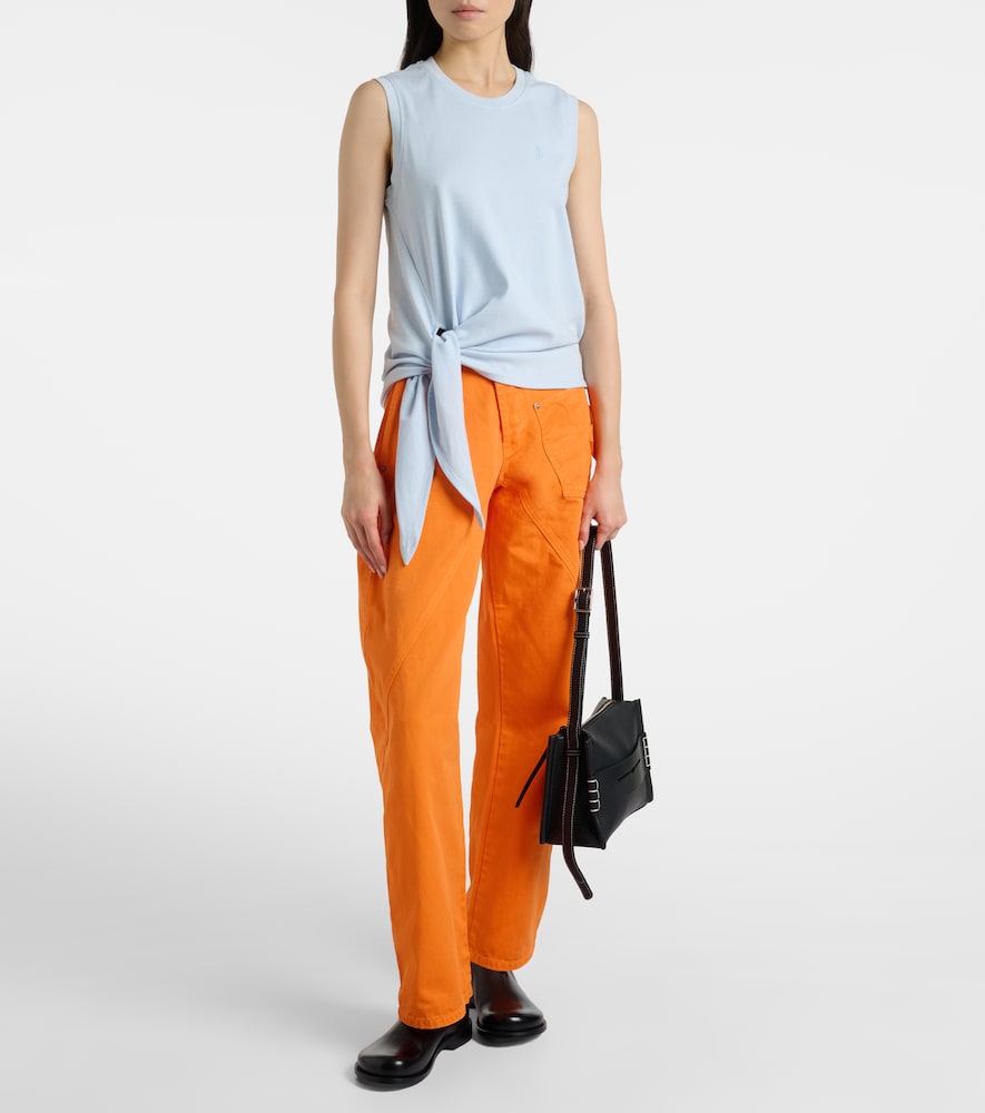 JW Anderson Embroidered high-rise straight jeans