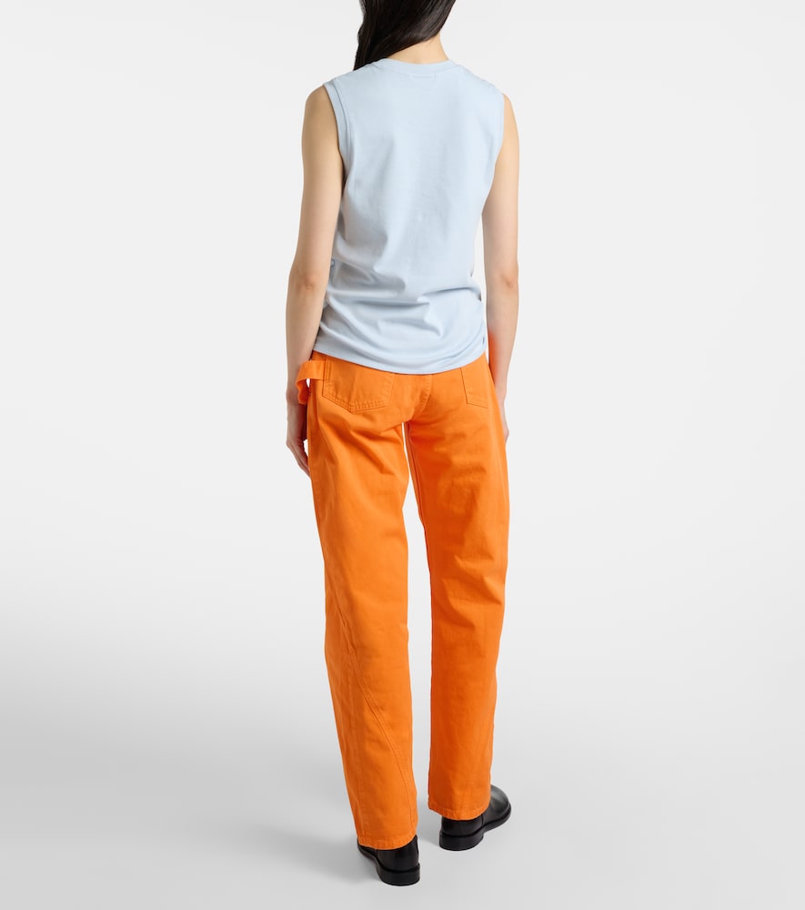 Embroidered High-Rise Straight Jeans