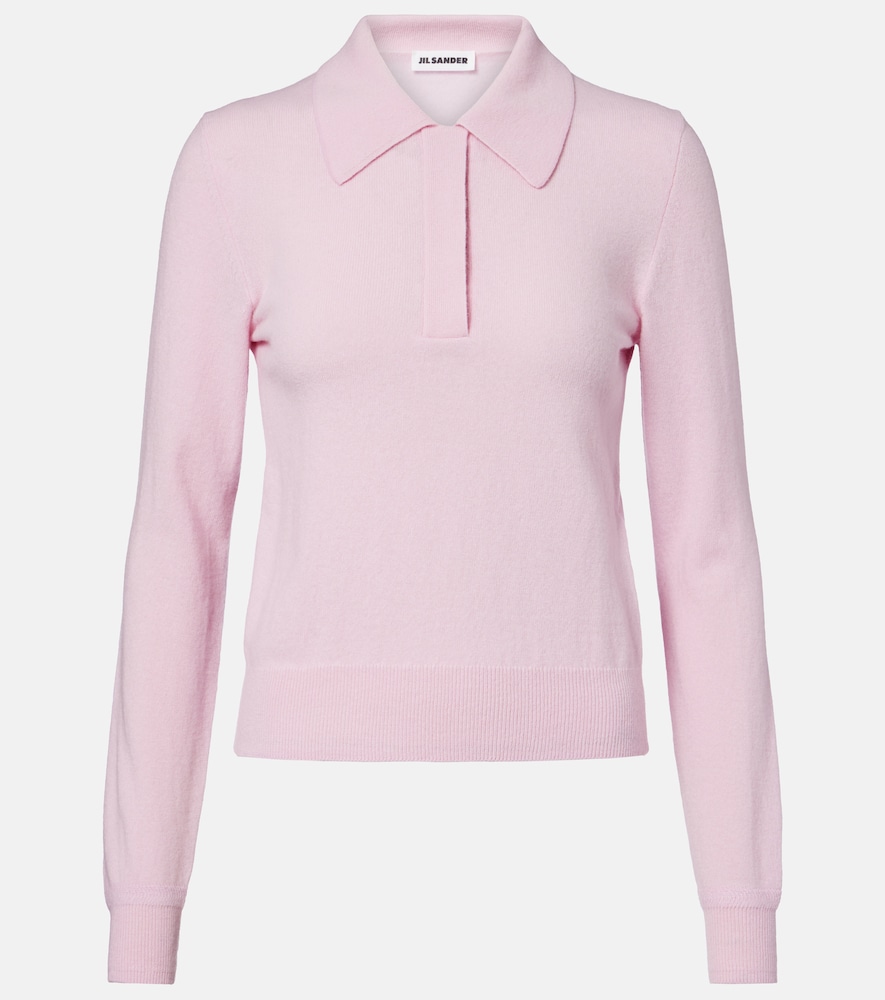 Jil Sander Polopullover Aus Schurwolle Einfarbig Damen Rosa Klein