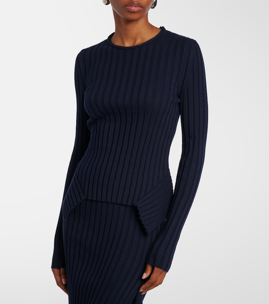 Ribbed-Knit Cotton Sweater