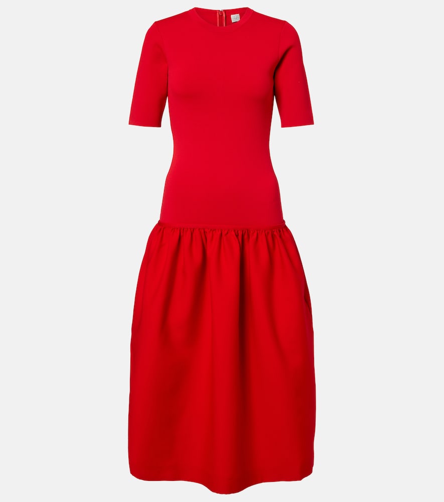 Toteme Gathered jersey midi dress