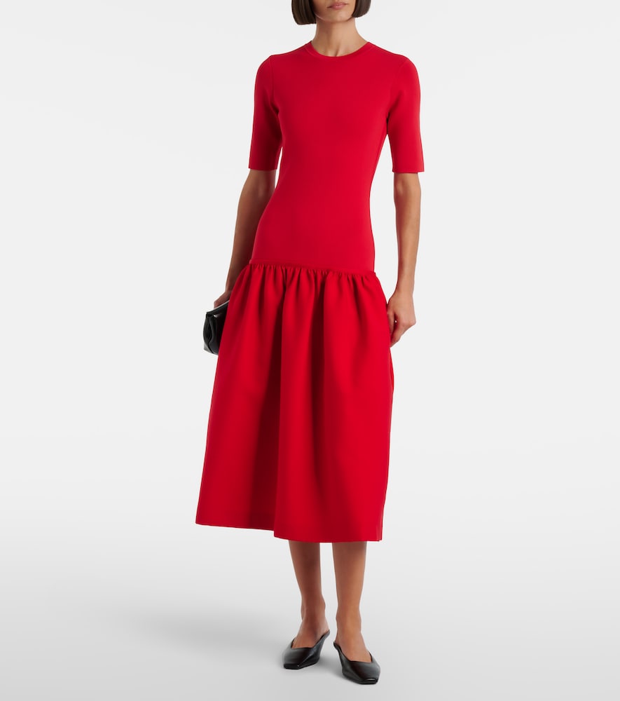 Toteme Gathered jersey midi dress