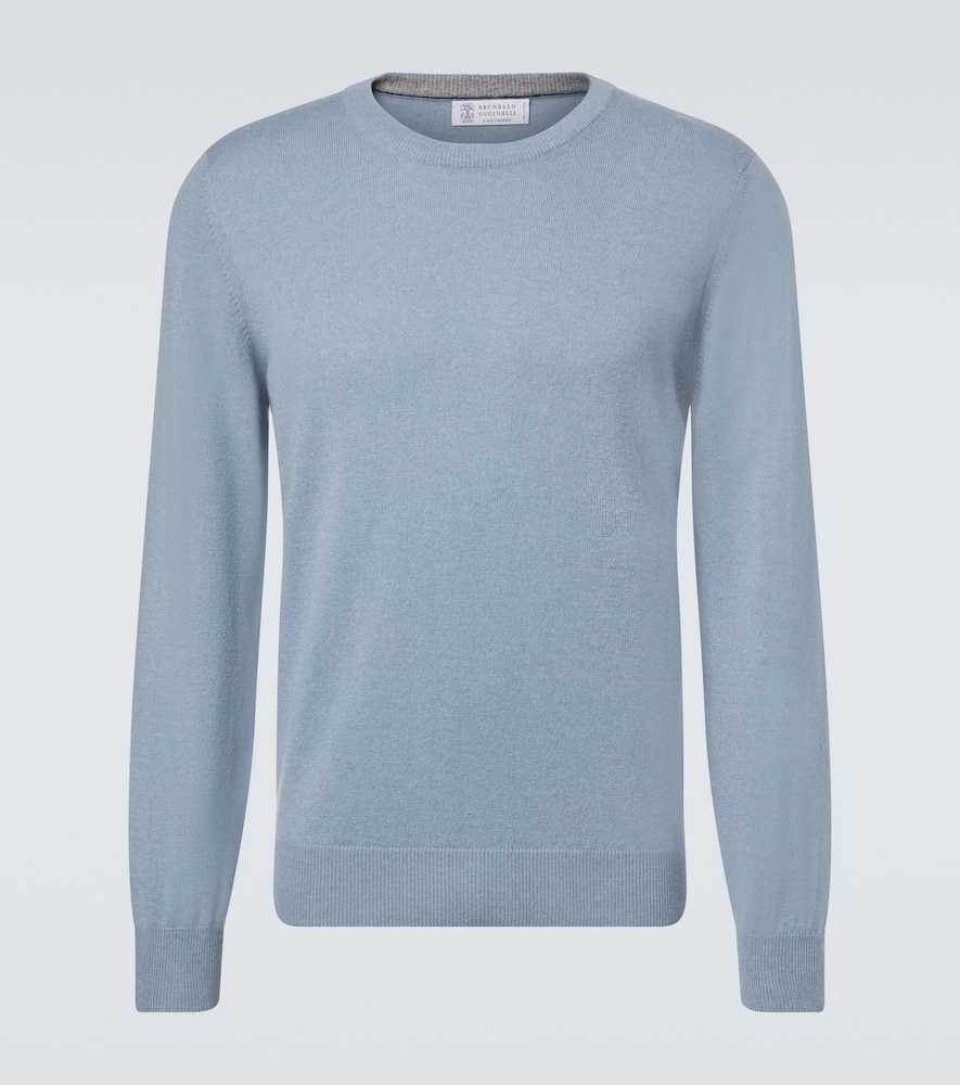 Brunello Cucinelli Men's Blue Cashmere Sweater UK Size 34 - Mytheresa