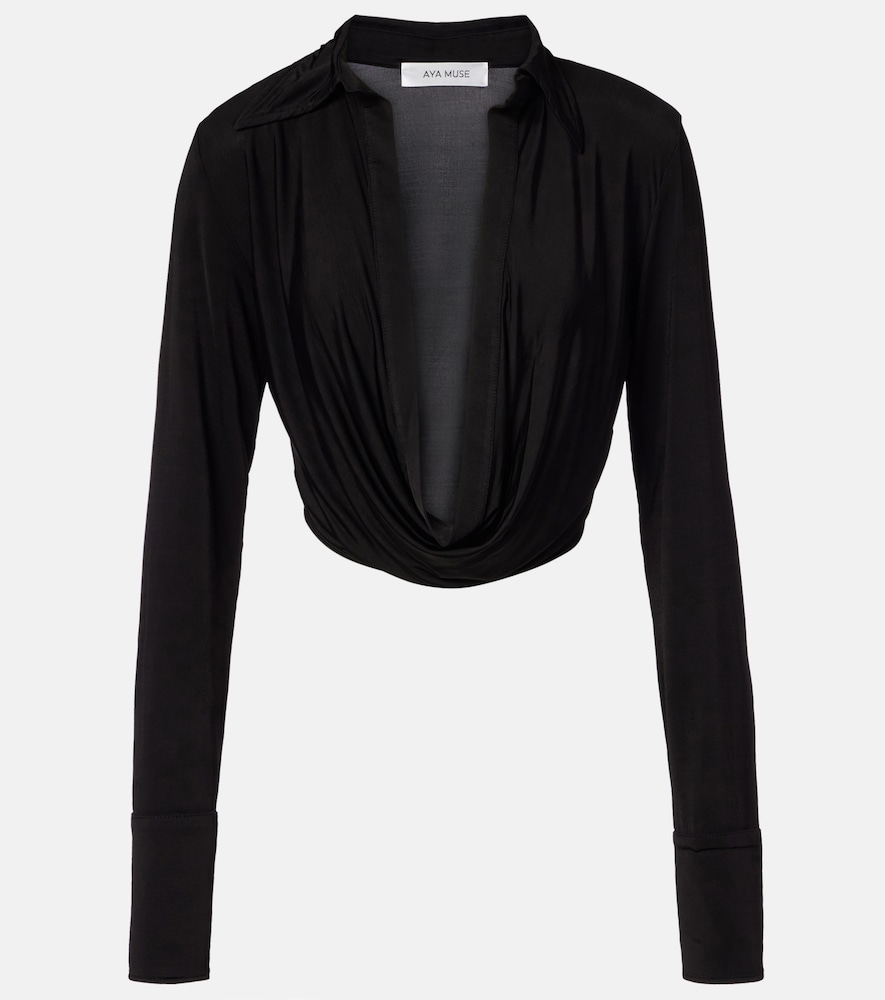 Aya Muse Freya draped crop top