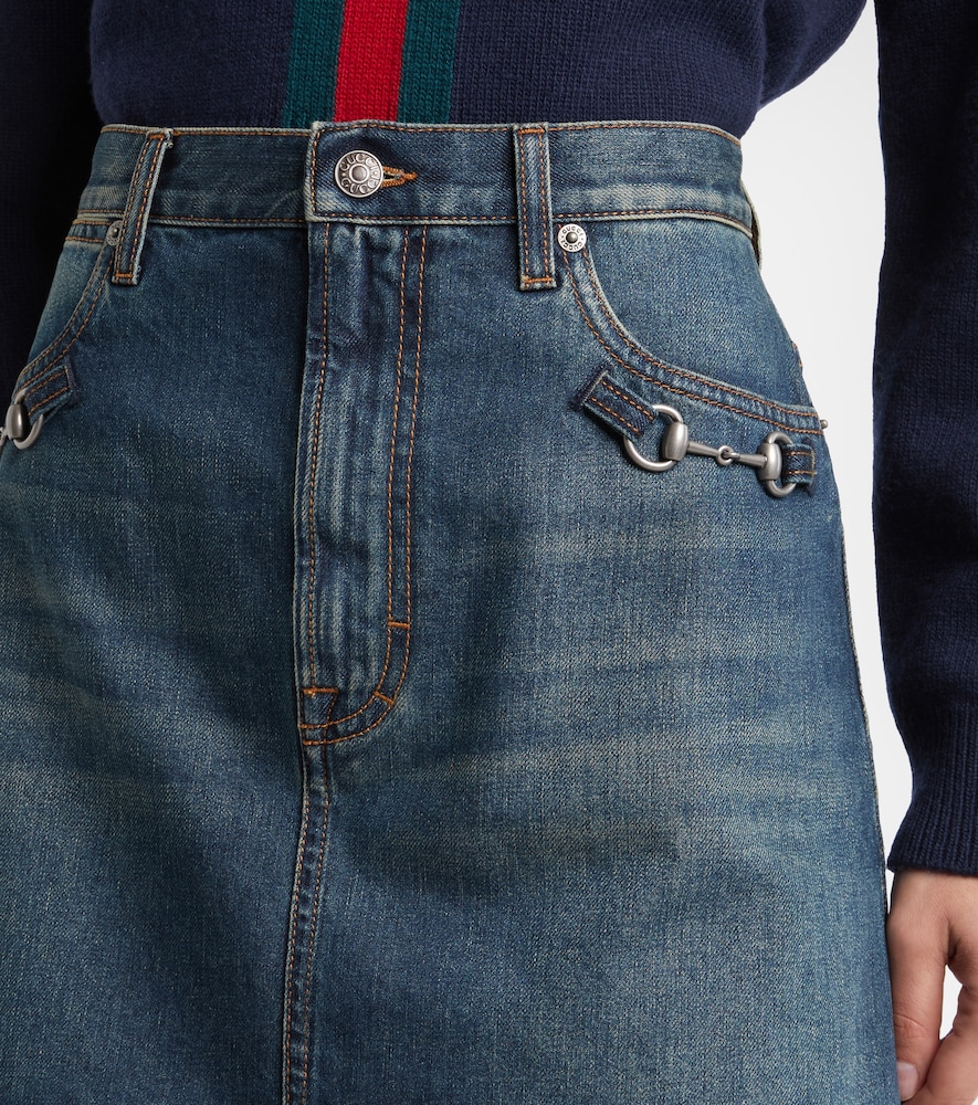  Gucci Gucci Horsebit Denim Miniskirt 