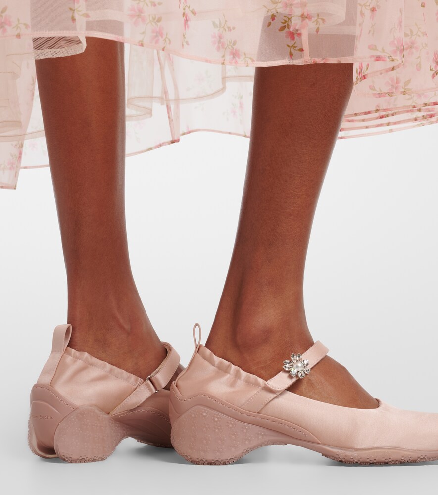 Simone Rocha Ballet Runner crystal-embellished satin pumps