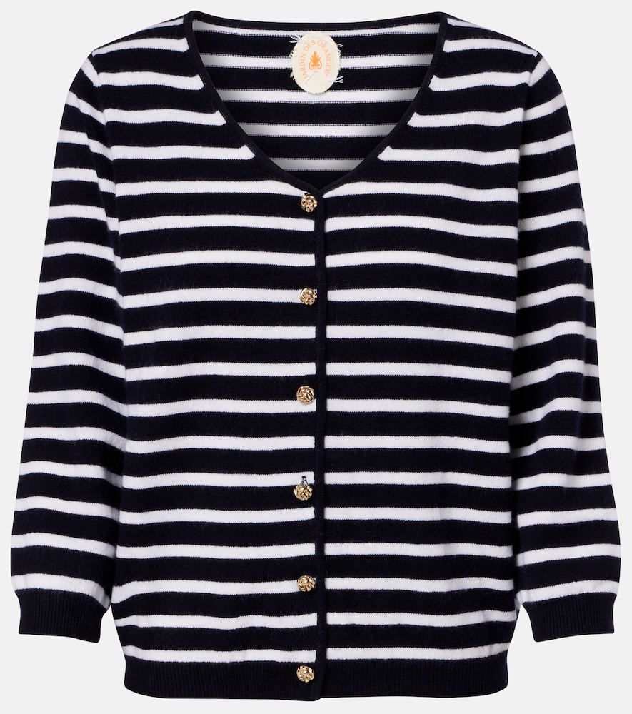 Jardin des Orangers Striped cashmere cardigan
