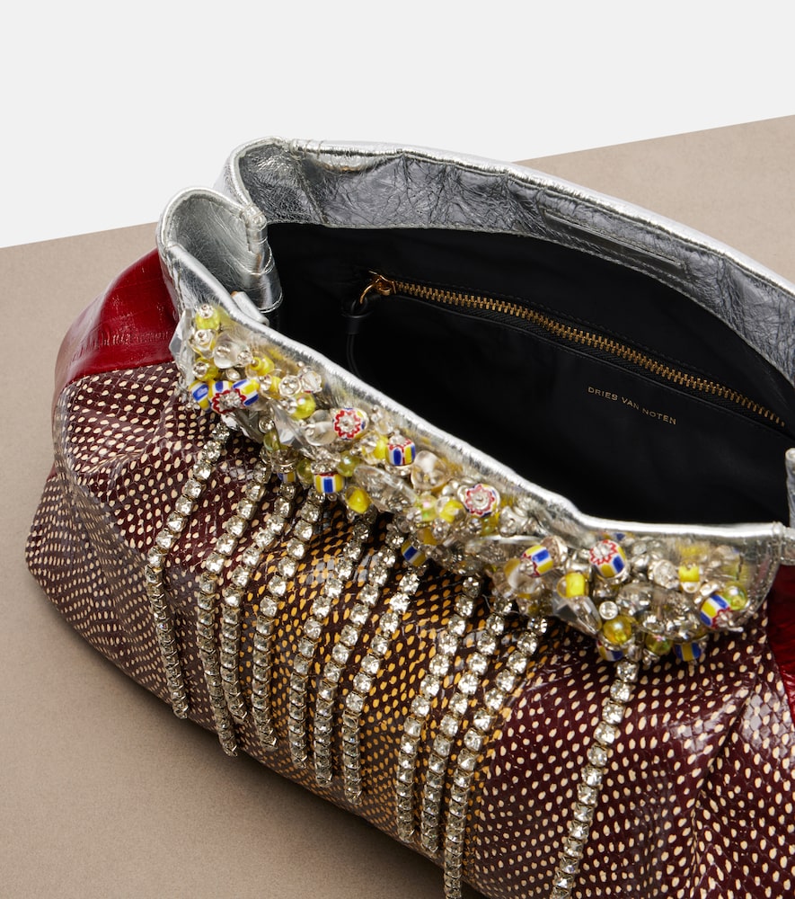  Dries Van Noten Dries Van Noten Blossom Small Patent Leather Crossbody Bag 