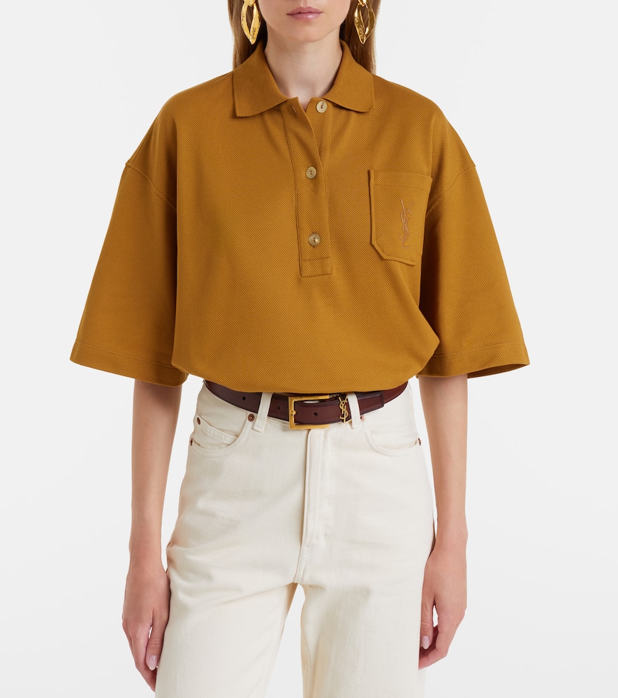 Saint Laurent Cassandre cotton polo shirt