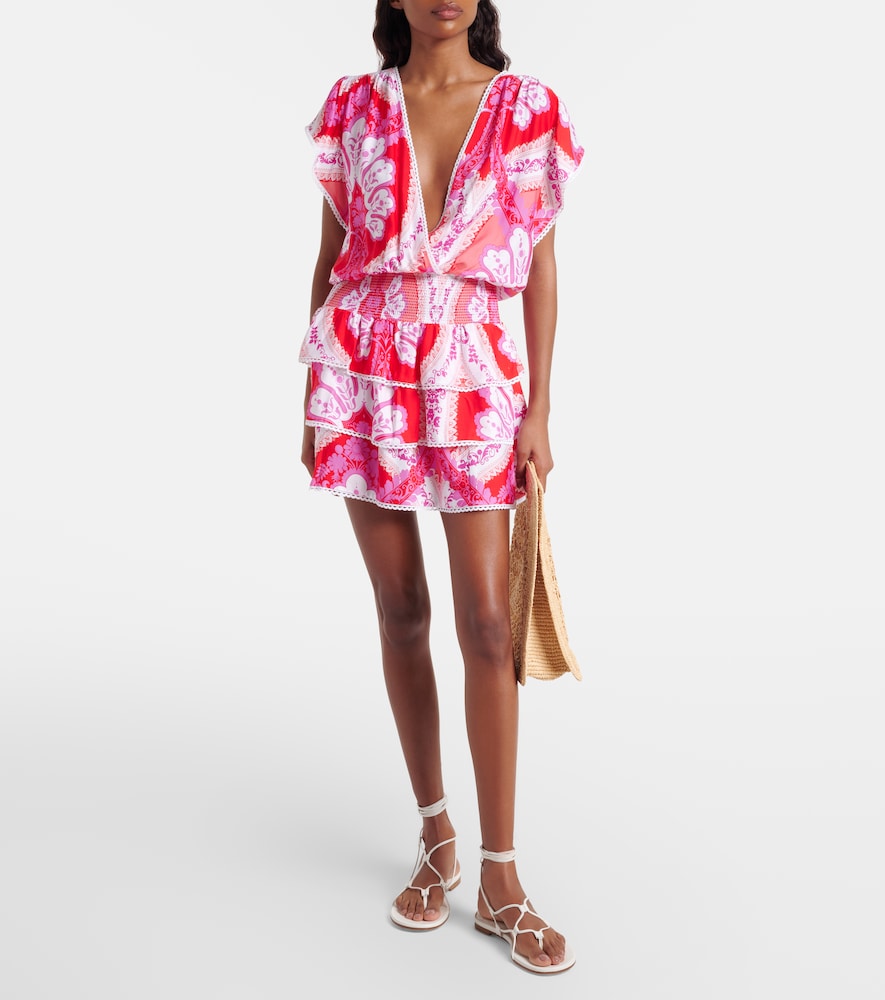  Melissa Odabash Melissa Odabash Jess Printed Tiered Minidress 